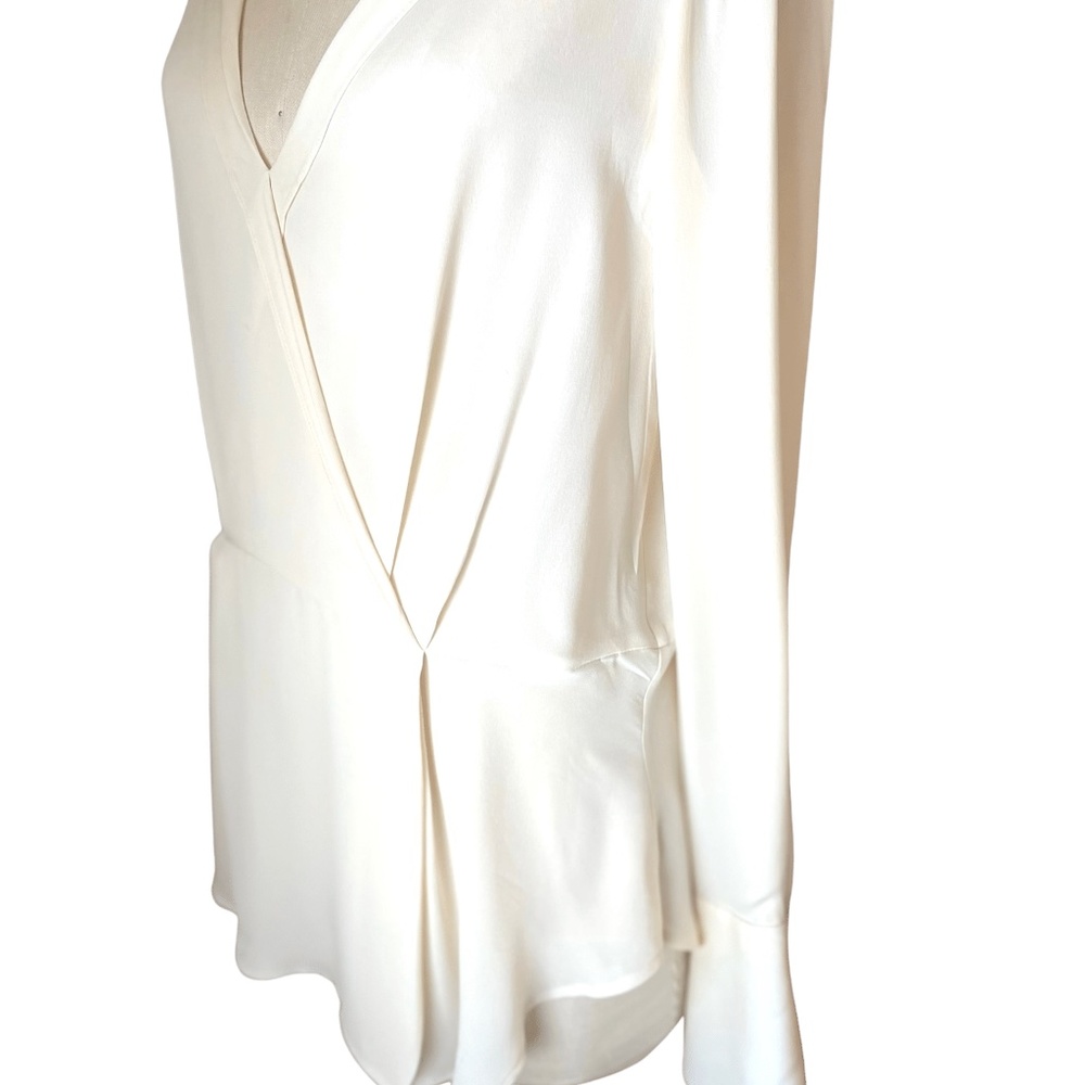 A.L.C ivory silk blouse.